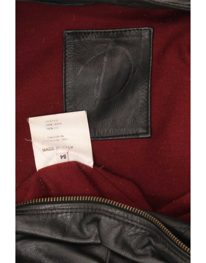 Vintage Mens Leather Jacket IT 54 XL Black
