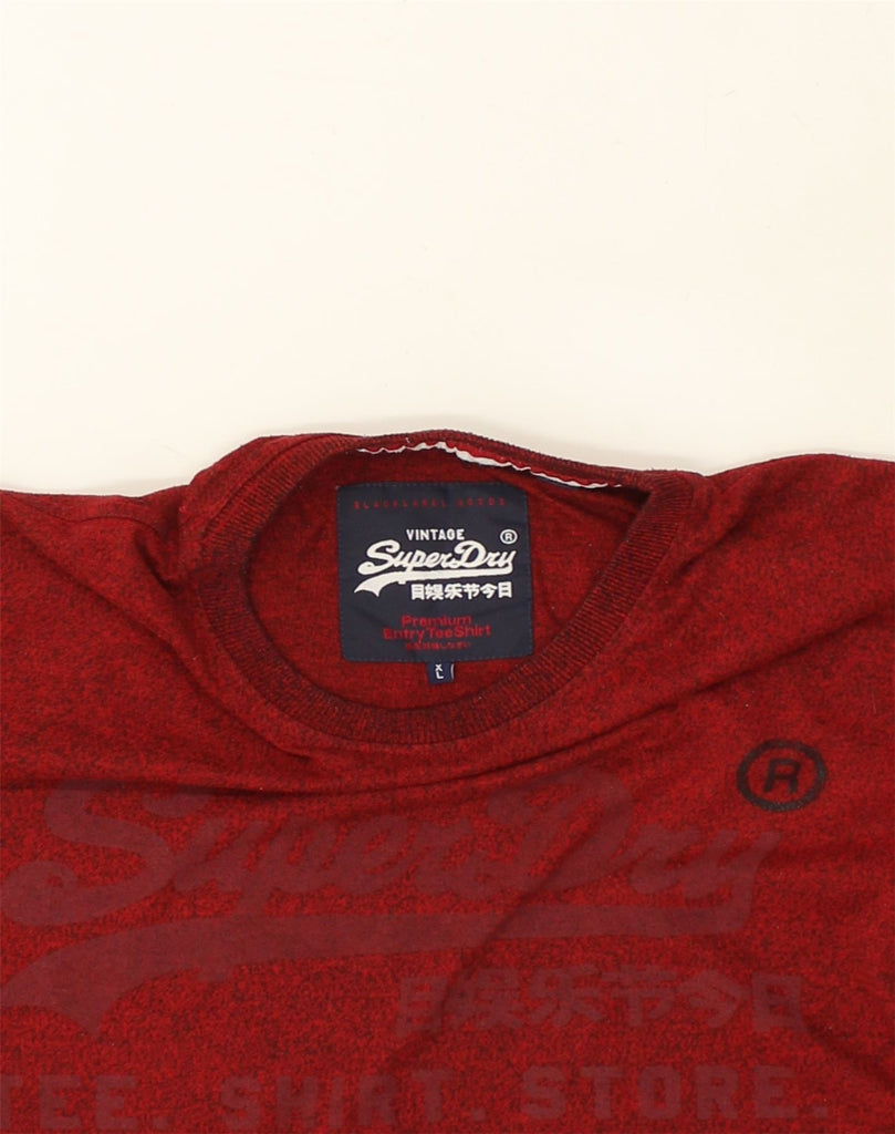 SUPERDRY Mens Slim Graphic T-Shirt Top XL Red Flecked Cotton | Vintage Superdry | Thrift | Second-Hand Superdry | Used Clothing | Messina Hembry 