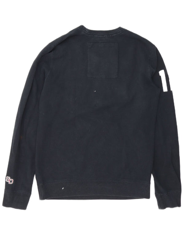 Superdry Mens Graphic Sweatshirt Jumper Large Black Cotton Sports