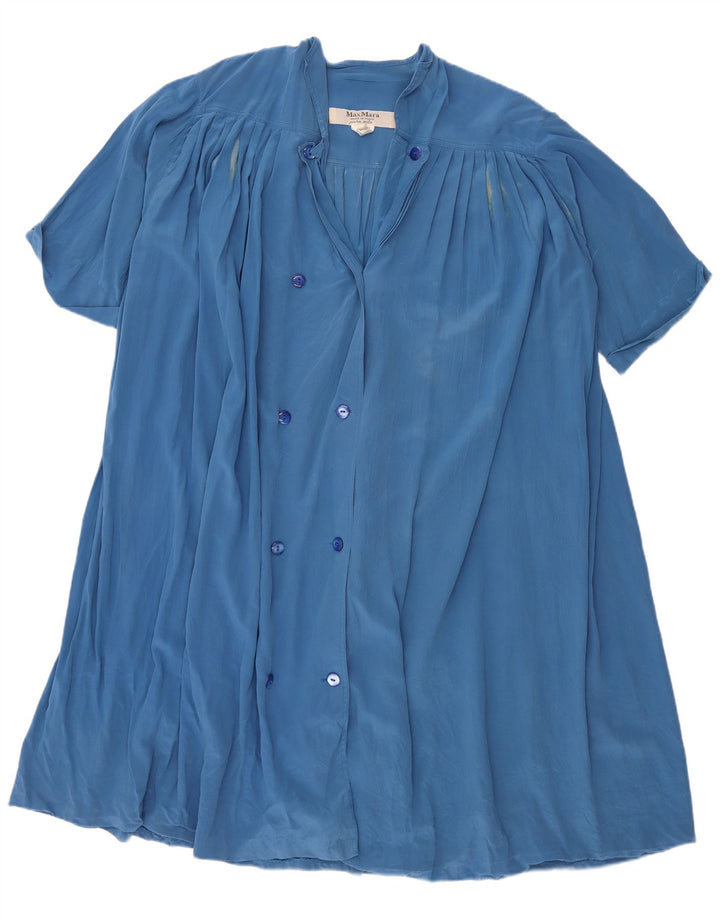 MAX MARA Womens Oversized Short Sleeves Shirt Dress UK 12 Medium  Blue