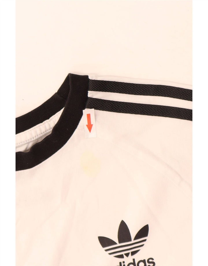 Adidas Boys T-Shirt Top 7-8 Years White Cotton