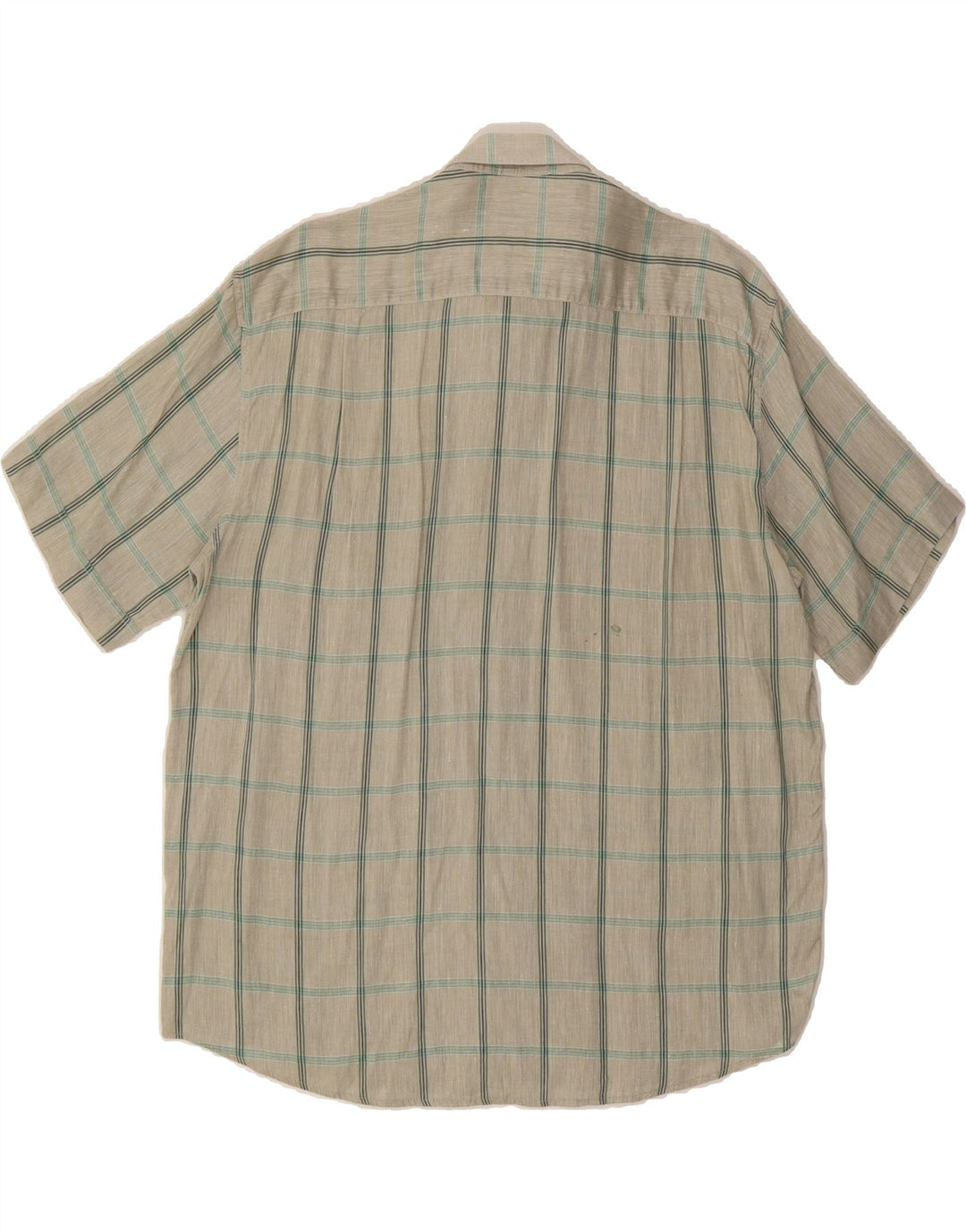 RODRIGO Mens Short Sleeve Shirt Size 17 43 XL Grey Check Cotton Vintage Rodrigo and Second-Hand Rodrigo from Messina Hembry 