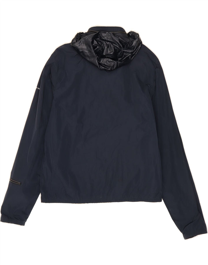 CALVIN KLEIN JEANS Womens Hooded Rain Jacket UK 10 Small Navy Blue Vintage Calvin Klein Jeans and Second-Hand Calvin Klein Jeans from Messina Hembry 