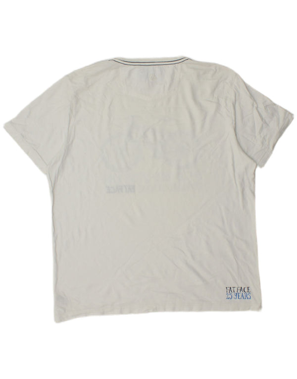 Fat Face Mens Graphic T-Shirt Top Large White Cotton