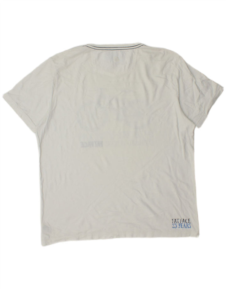 Fat Face Mens Graphic T-Shirt Top Large White Cotton