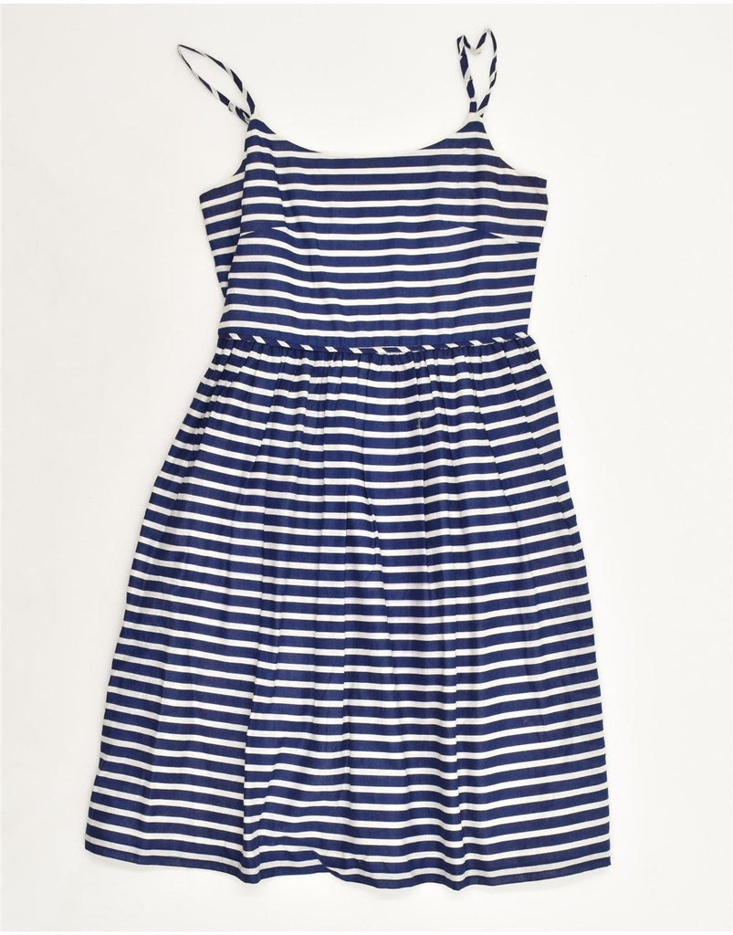 J. CREW Womens Sundress US 2 XS Blue Striped Cotton Nautical | Vintage J. Crew | Thrift | Second-Hand J. Crew | Used Clothing | Messina Hembry 