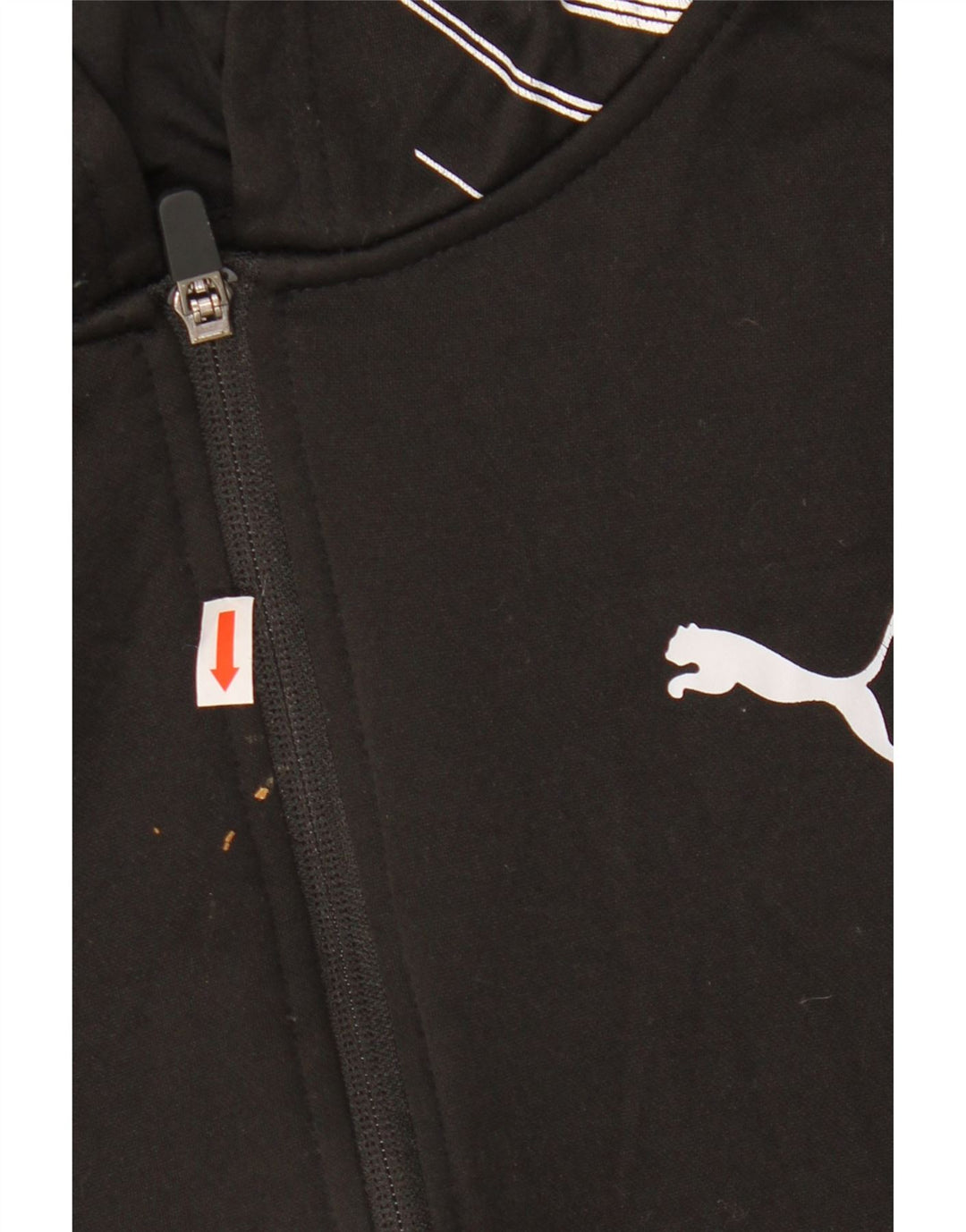 PUMA Boys Graphic Zip Hoodie Sweater 10-11 Years Medium Black Polyester