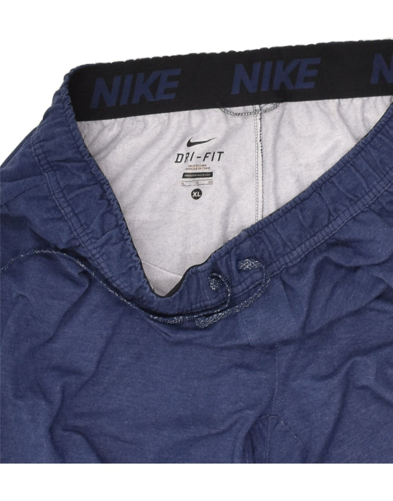 NIKE Mens Tracksuit Trousers Joggers XL Navy Blue Viscose | Vintage Nike | Thrift | Second-Hand Nike | Used Clothing | Messina Hembry 