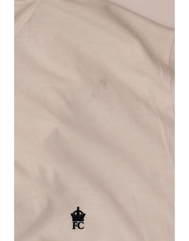 French Connection Mens Polo Shirt Large Off White Cotton