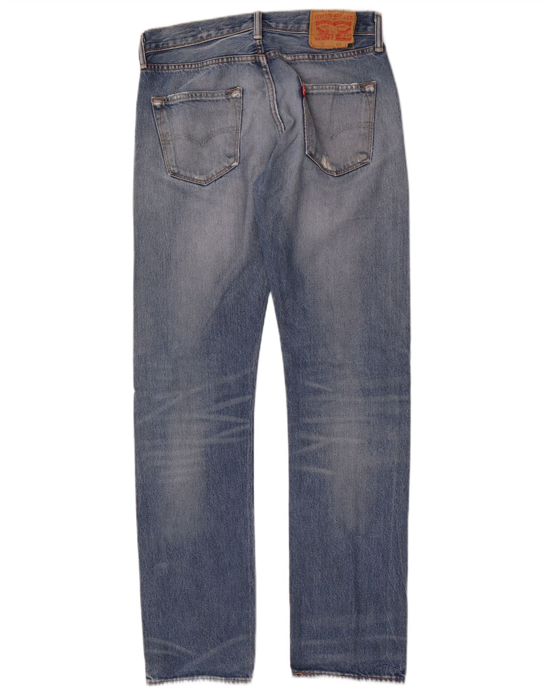 Levi's Mens Distressed Straight Jeans W30 L34 Blue Cotton