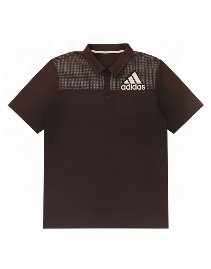 Adidas Mens Polo Shirt Medium Black Colourblock Polyester