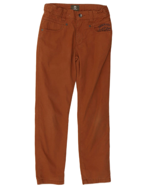 Timberland Boys Straight Casual Trousers 9-10 Years W24 L23 Brown Cotton