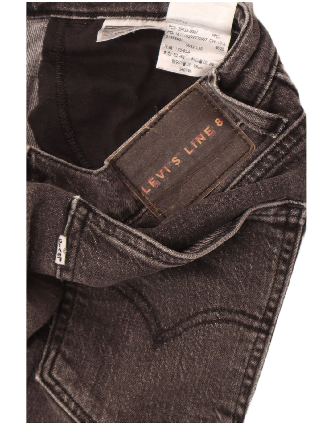 Levi's Mens Line 8 Slim Jeans W32 L30 Grey Cotton