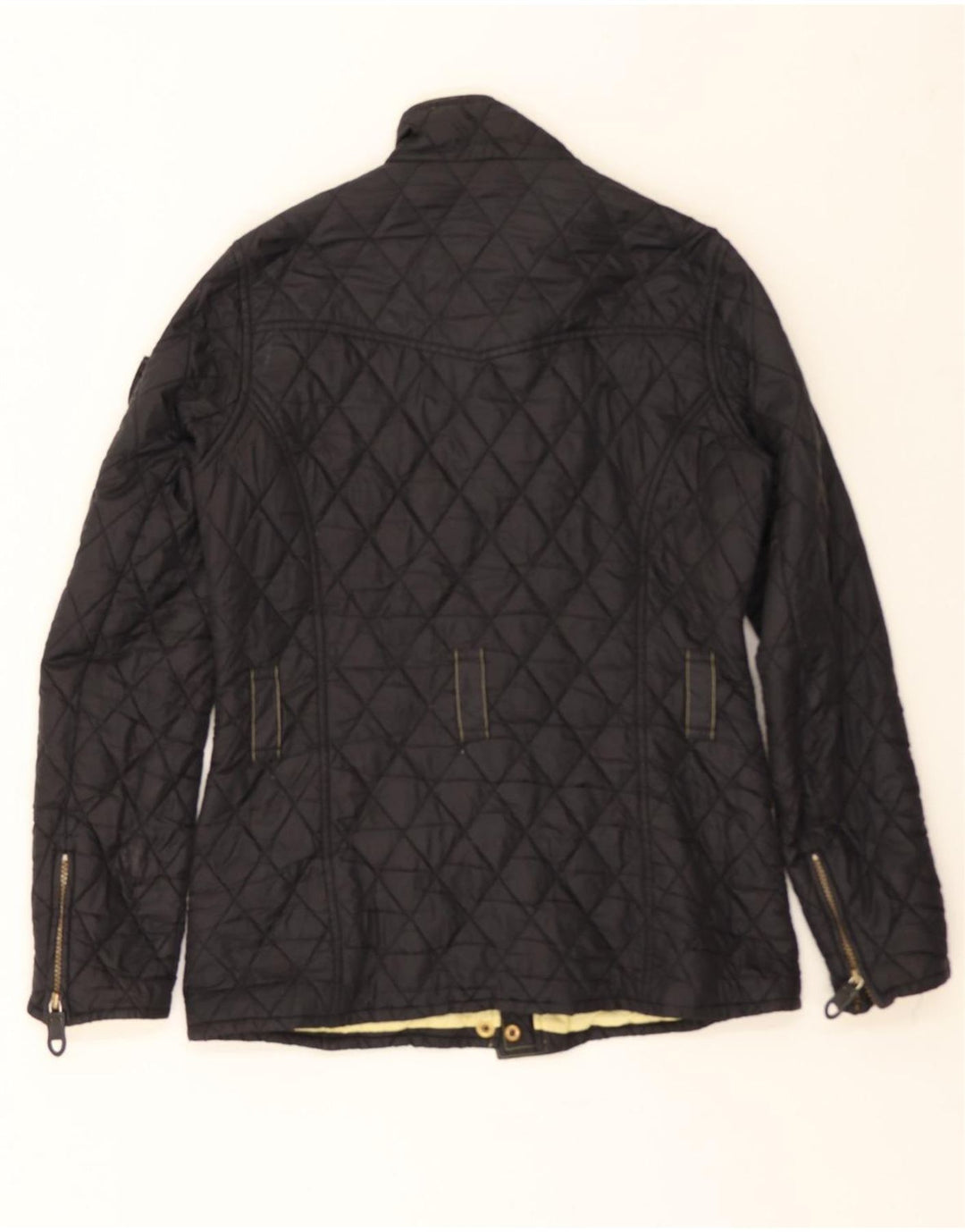 BARBOUR Womens Quilted Jacket UK 10 Small Black Polyester Vintage Barbour and Second-Hand Barbour from Messina Hembry 