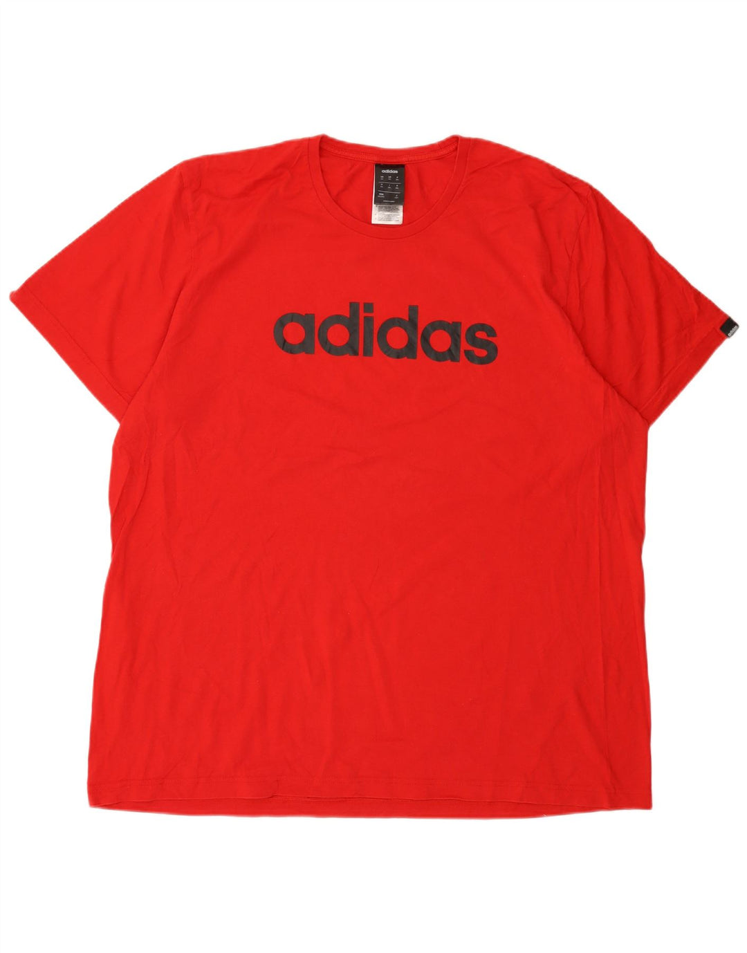 Adidas Mens Graphic T-Shirt Top 2XL Red Cotton