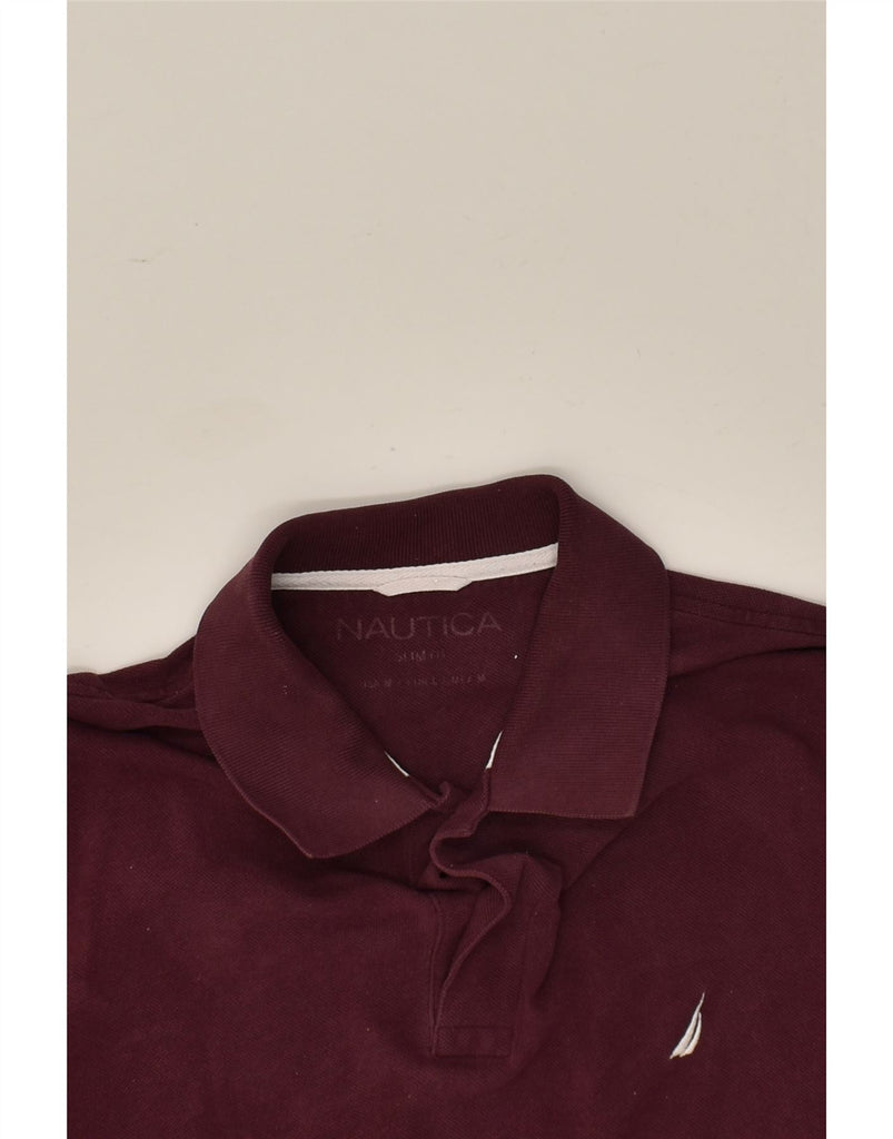 NAUTICA Mens Slim Fit Polo Shirt Medium Burgundy Cotton | Vintage Nautica | Thrift | Second-Hand Nautica | Used Clothing | Messina Hembry 