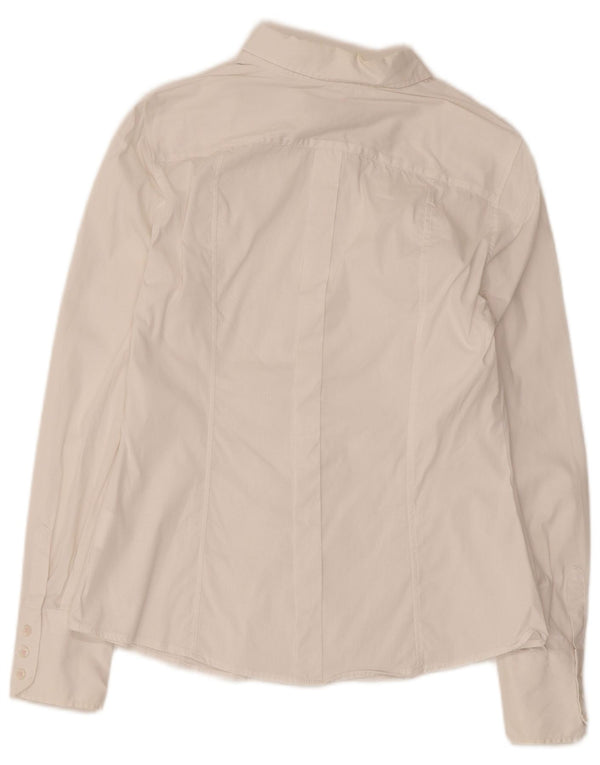 Trussardi Jeans Womens Shirt IT 44 Medium White Cotton
