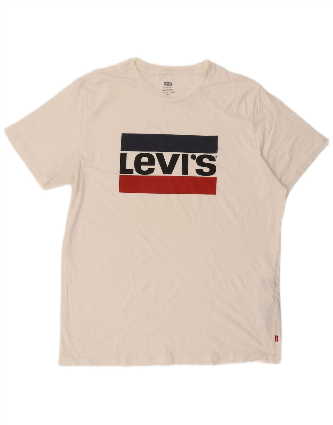 LEVI'S Mens Graphic T-Shirt Top Large White Cotton