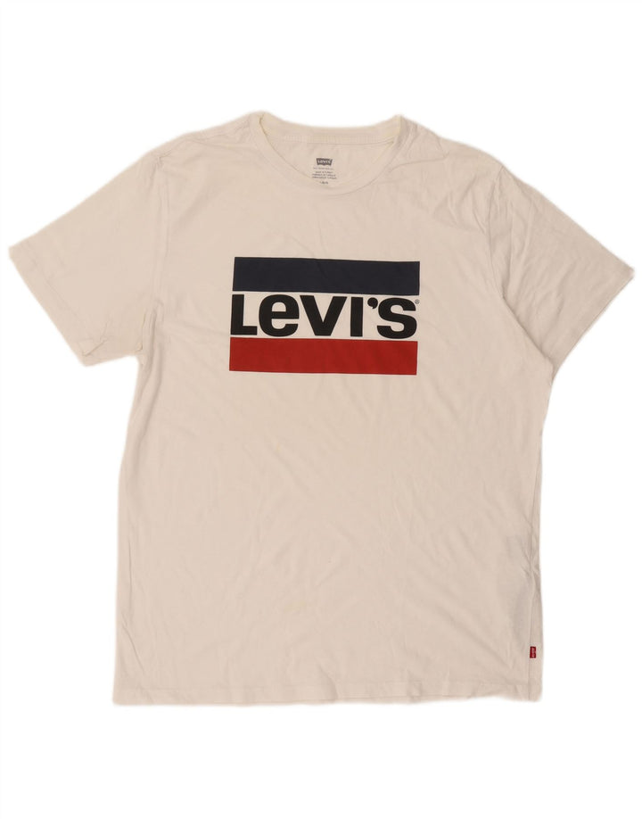 LEVI'S Mens Graphic T-Shirt Top Large White Cotton
