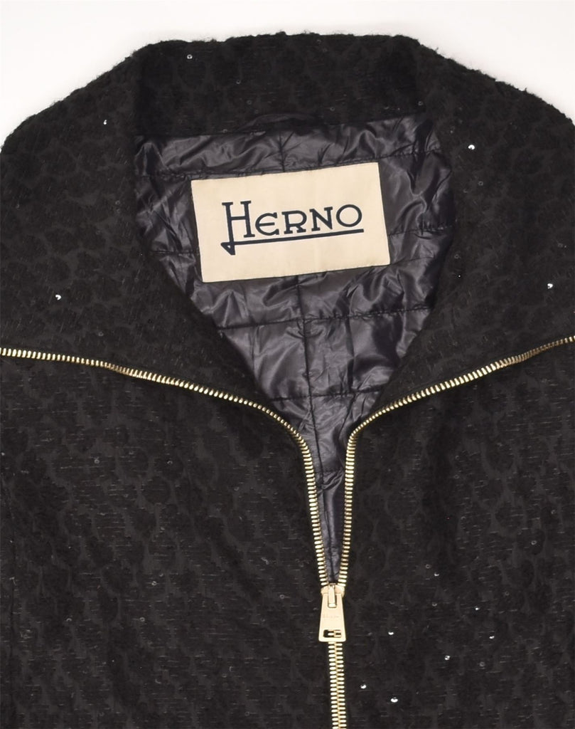 HERNO Womens Overcoat IT 40 Small Black Polyester | Vintage Herno | Thrift | Second-Hand Herno | Used Clothing | Messina Hembry 