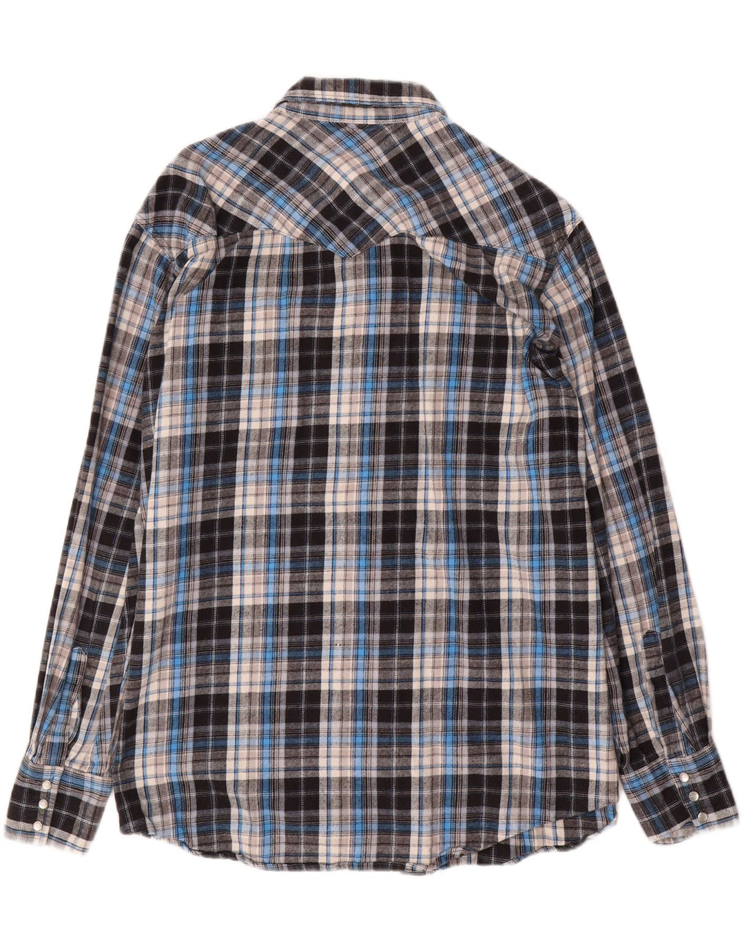 WRANGLER Mens Wrancher Flannel Shirt XL Black Check Cotton