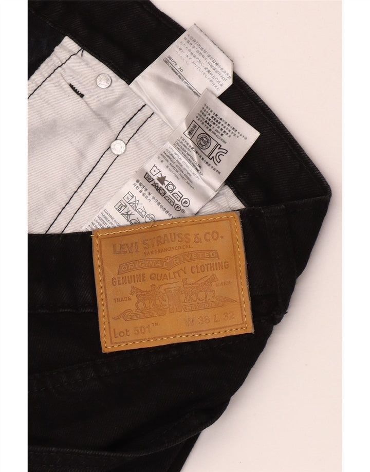 Levi's Mens 501 Straight Jeans  W38 L28 Black Cotton