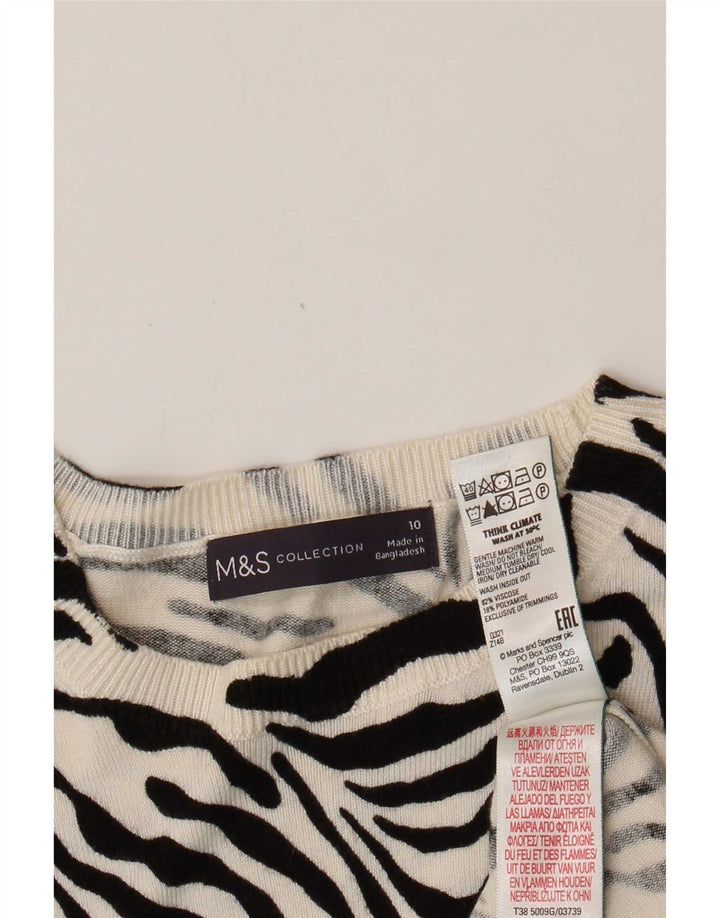 Marks & Spencer Womens Crew Neck Jumper Sweater UK 10 Small Black