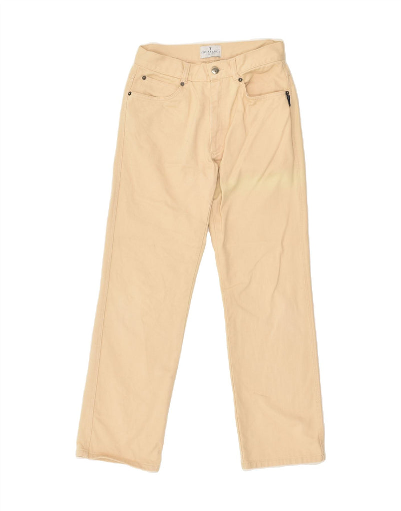 TRUSSARDI JUNIOR Boys Straight Casual Trousers 11-12 Years W26 L27 Beige | Vintage Trussardi Junior | Thrift | Second-Hand Trussardi Junior | Used Clothing | Messina Hembry 