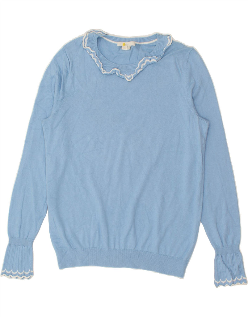 BODEN Womens Boat Neck Jumper Sweater UK 14 Medium Blue Cotton Vintage Boden and Second-Hand Boden from Messina Hembry 