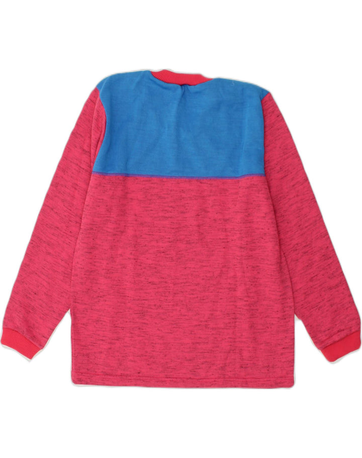 VINTAGE Womens Loose Fit Sweatshirt Jumper UK 10 Small Pink Colourblock | Vintage Vintage | Thrift | Second-Hand Vintage | Used Clothing | Messina Hembry 