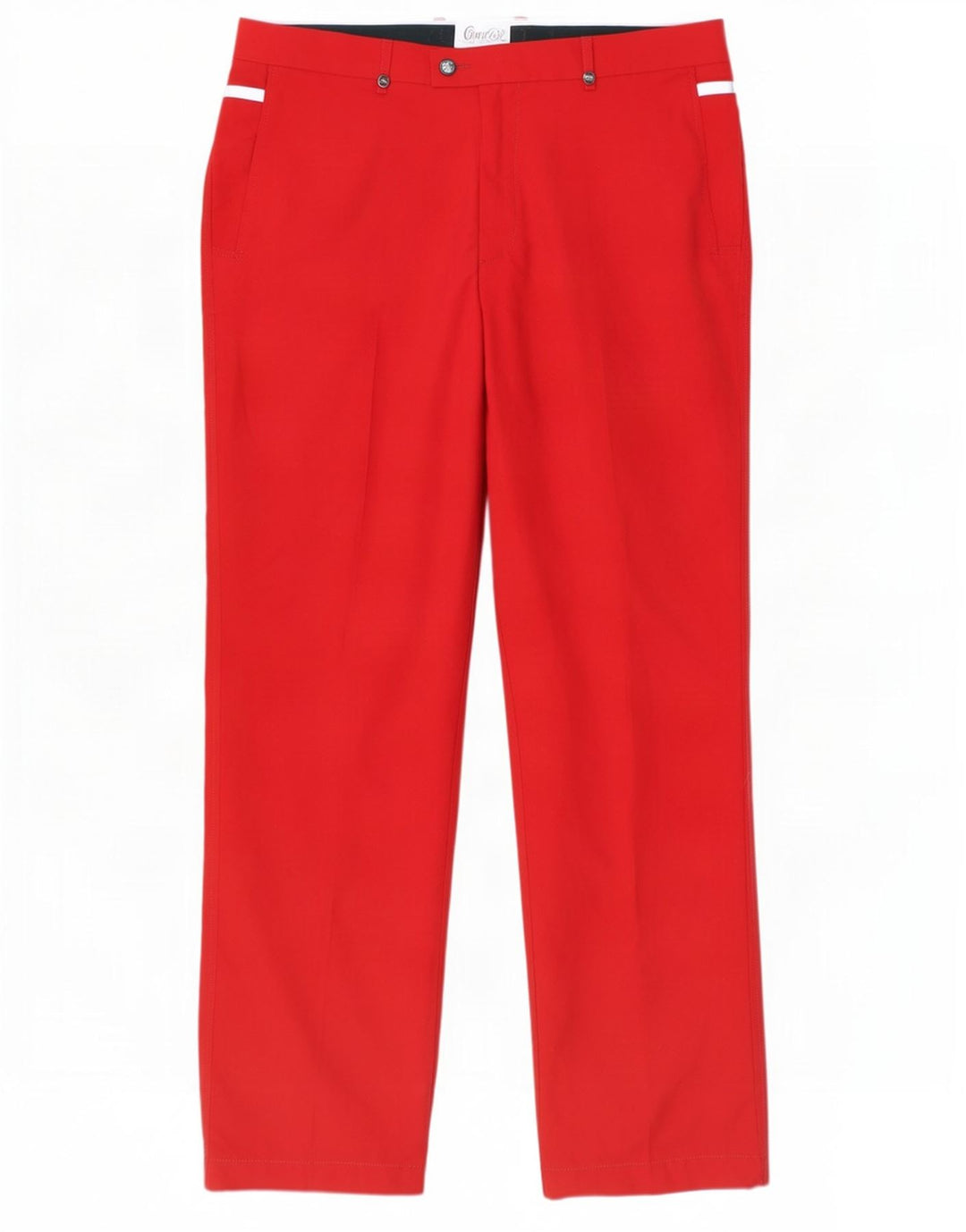 Kartel Mens Straight Suit Trousers W38 L33 Red Polyester