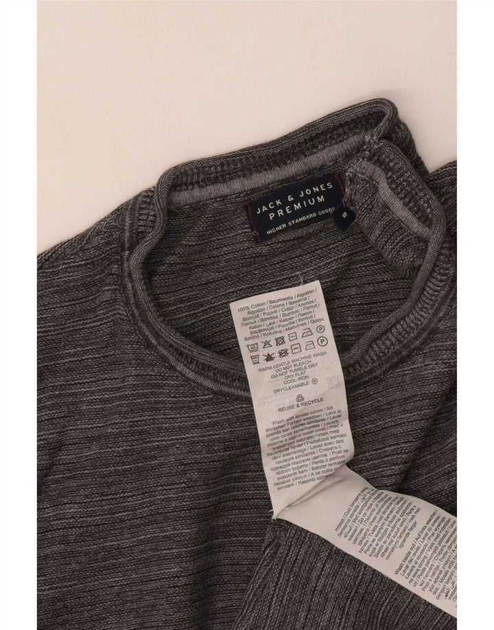 Jack & Jones Mens Crew Neck Jumper Sweater Small Grey Cotton