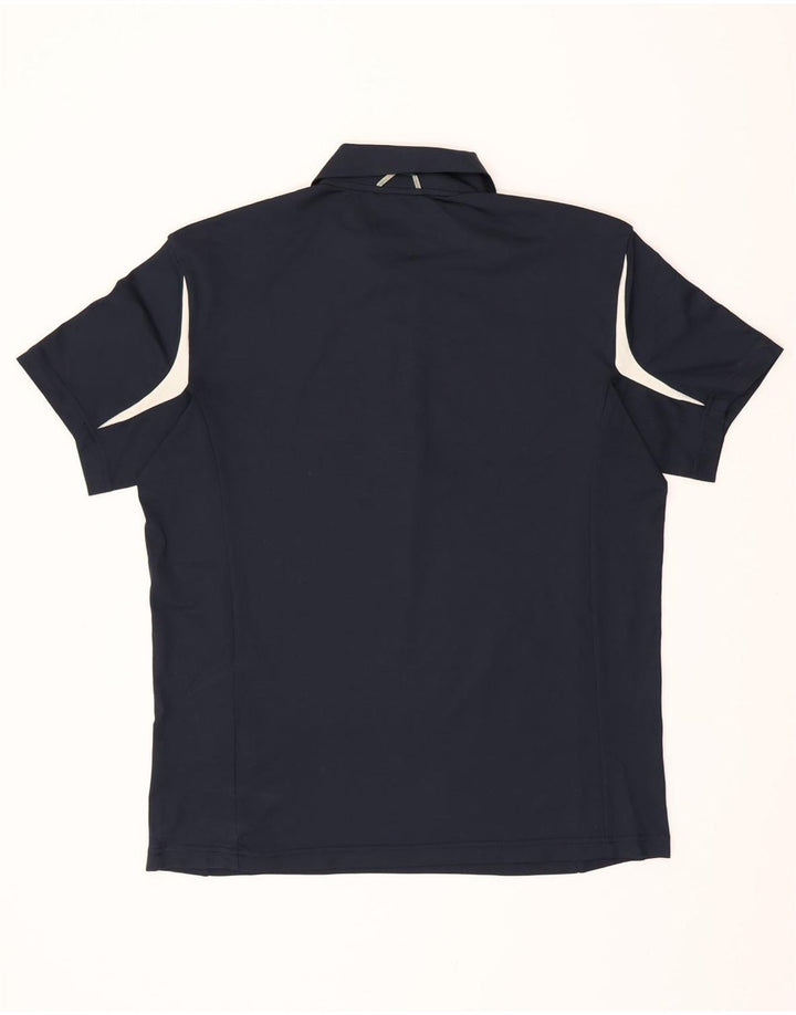 CHERVO Mens Polo Shirt IT 54 XL Navy Blue Colourblock Nylon