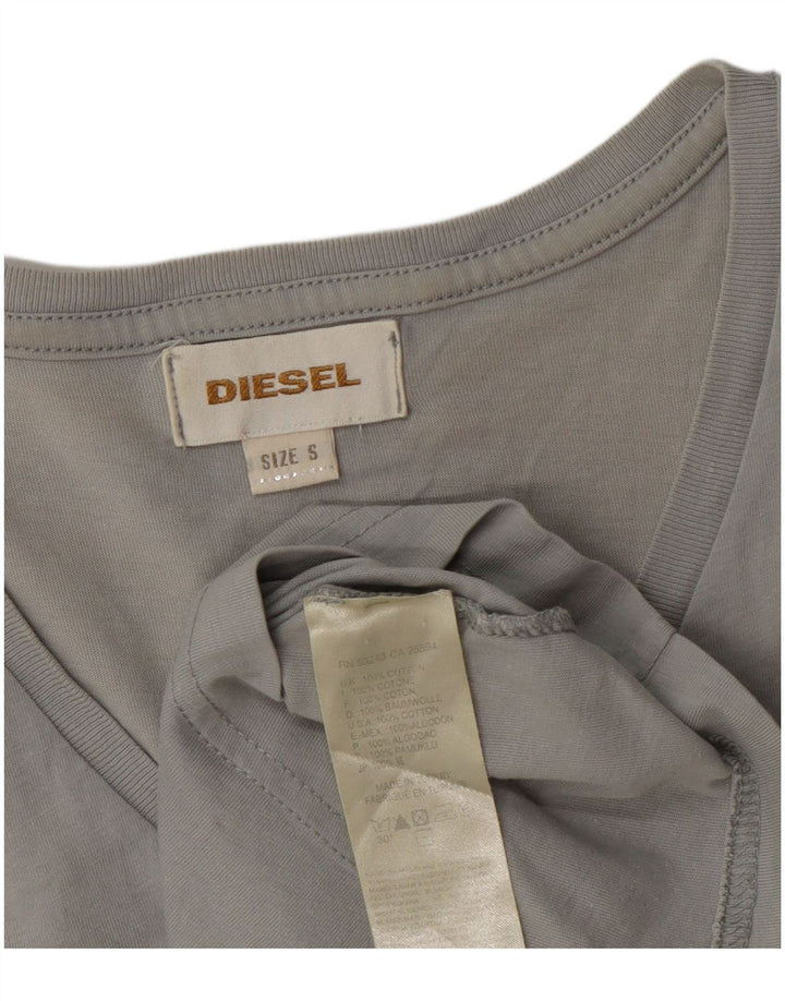 Diesel Mens T-Shirt Top Small Grey Cotton