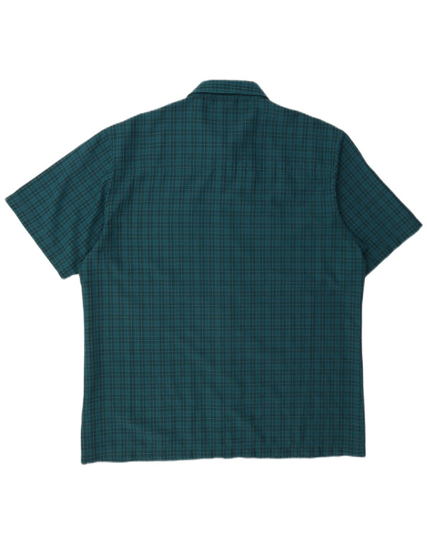 Jack Wolfskin Mens Short Sleeve Regular Fit Shirt UK 44/46 XL Green Check