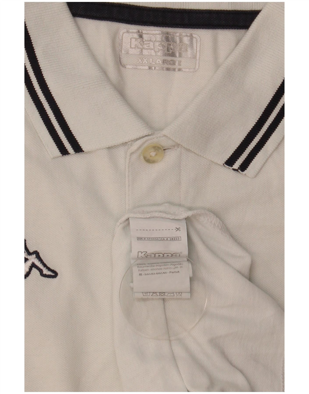 KAPPA Mens Polo Shirt 2XL White Cotton