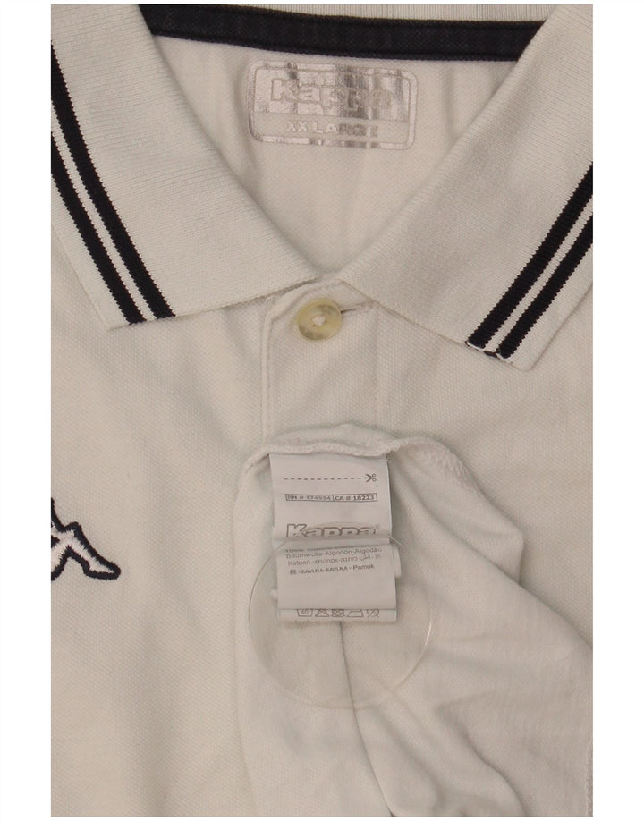 KAPPA Mens Polo Shirt 2XL White Cotton
