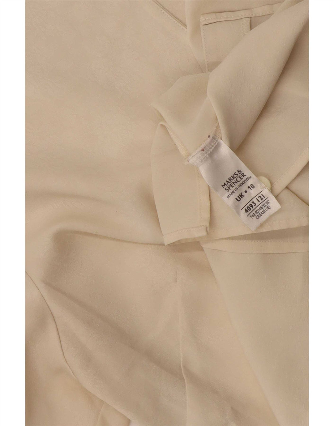 Marks & Spencer Womens Short Sleeve Shirt Blouse UK 16 Large Beige