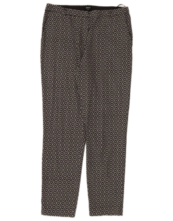 Oasis Womens Straight Chino Trousers UK 10 Small W30 L28 Black Floral