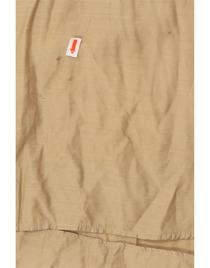 Vintage Mens Short Sleeve Pullover Shirt Large Beige Cotton