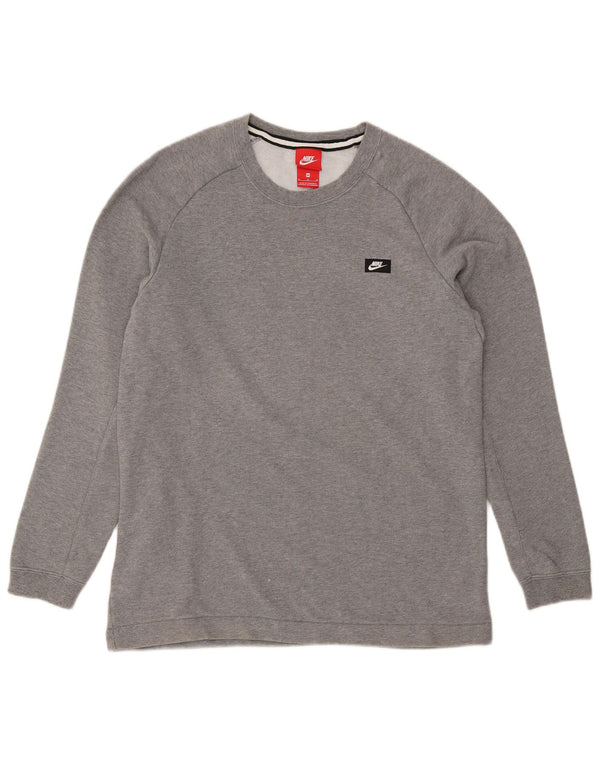 Nike Mens Sweatshirt Jumper Medium Grey Flecked Cotton