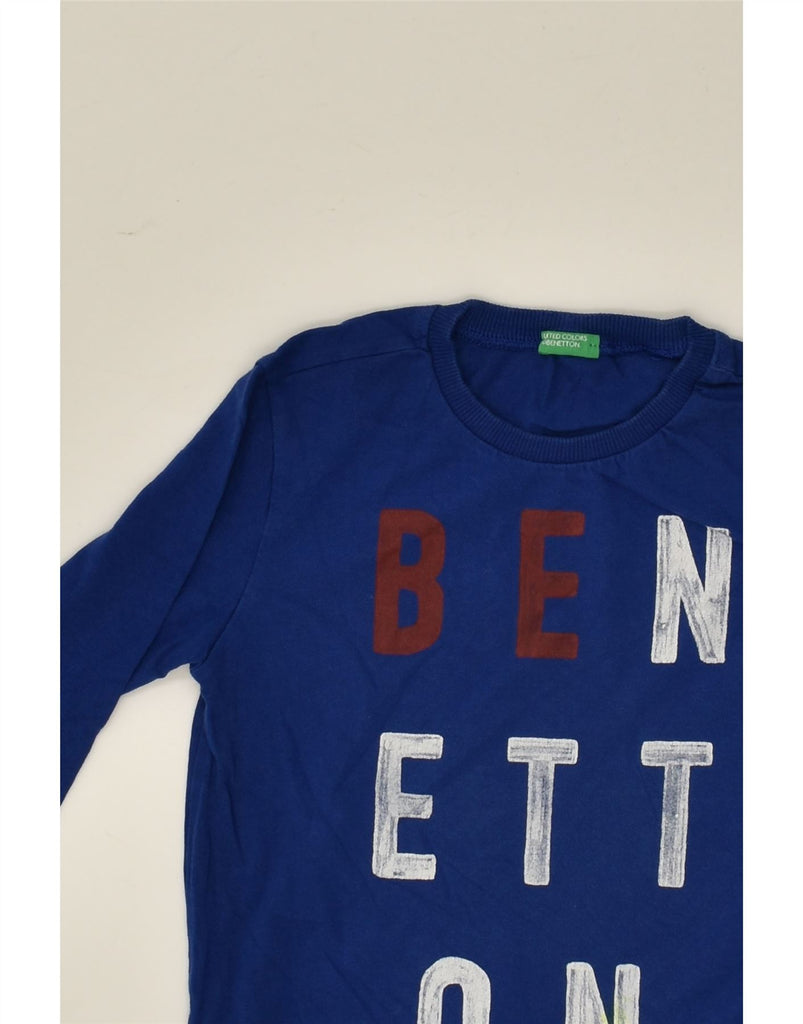 BENETTON Boys Graphic Top Long Sleeve 3-4 Years Blue | Vintage Benetton | Thrift | Second-Hand Benetton | Used Clothing | Messina Hembry 