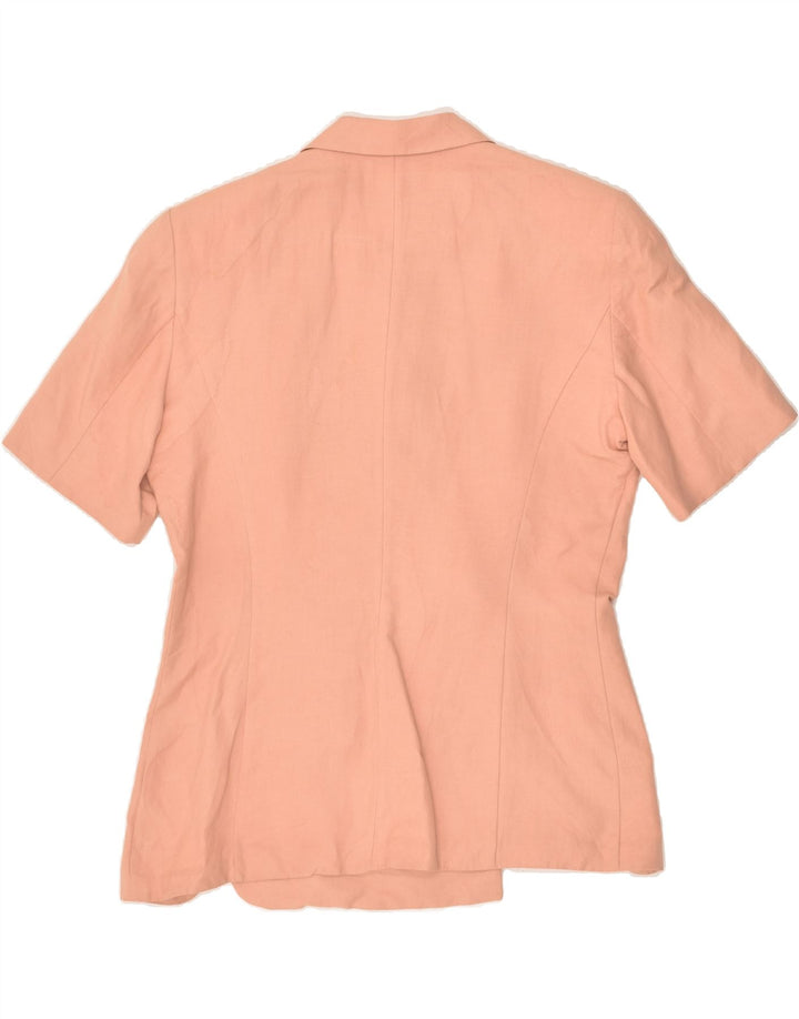 MARELLA Womens Short Sleeve Blazer Jacket UK 14 Medium Pink | Vintage Marella | Thrift | Second-Hand Marella | Used Clothing | Messina Hembry 