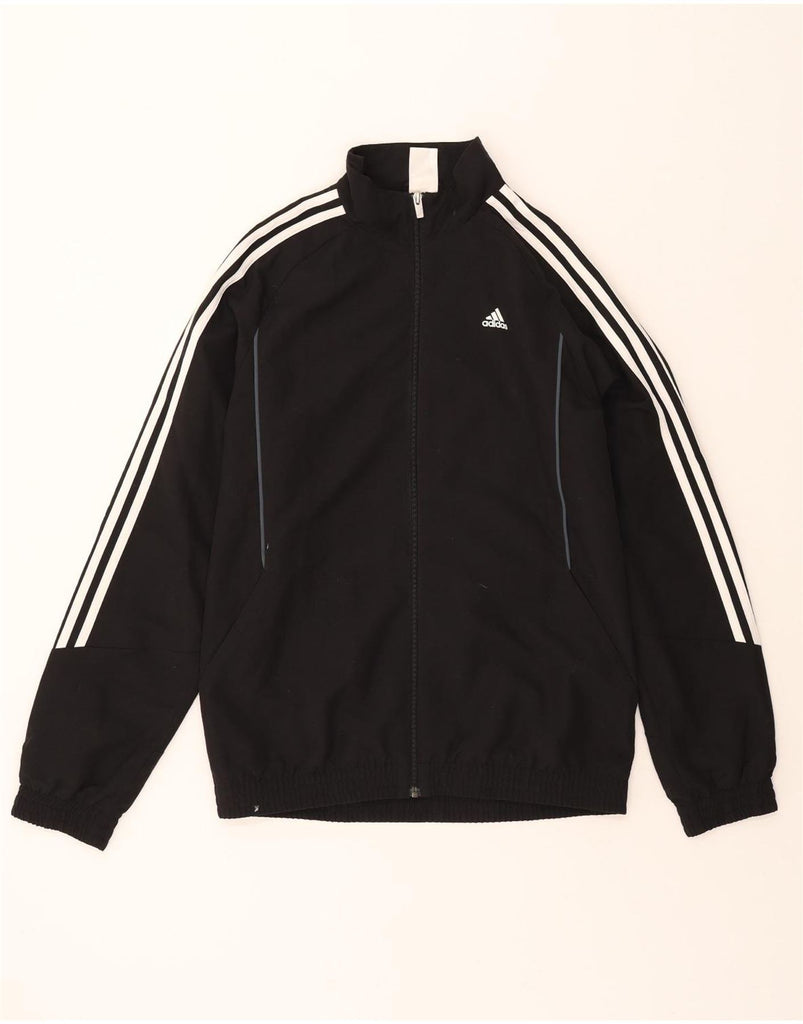 ADIDAS Mens Graphic Tracksuit Top Jacket UK 34/36 Small Black Polyester Vintage Adidas and Second-Hand Adidas from Messina Hembry 
