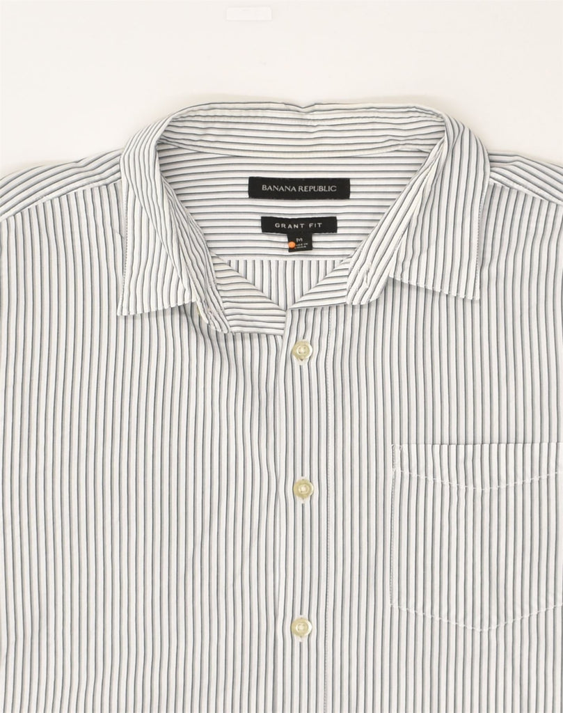 BANANA REPUBLIC Mens Grant Fit Shirt Medium Grey Striped Cotton | Vintage Banana Republic | Thrift | Second-Hand Banana Republic | Used Clothing | Messina Hembry 