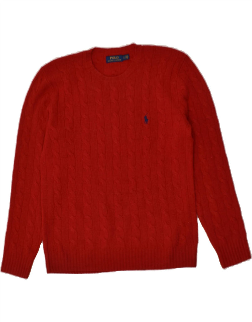 POLO RALPH LAUREN Mens Crew Neck Jumper Sweater Small Red | Vintage Polo Ralph Lauren | Thrift | Second-Hand Polo Ralph Lauren | Used Clothing | Messina Hembry 