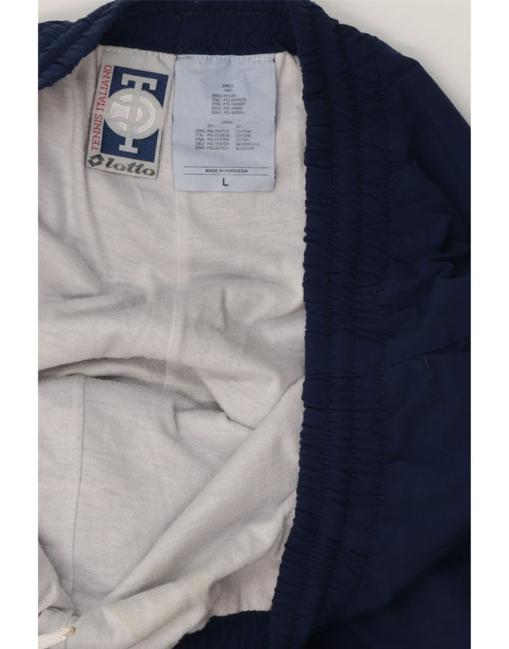 LOTTO Mens Tracksuit Trousers Joggers Large Navy Blue Polyester
