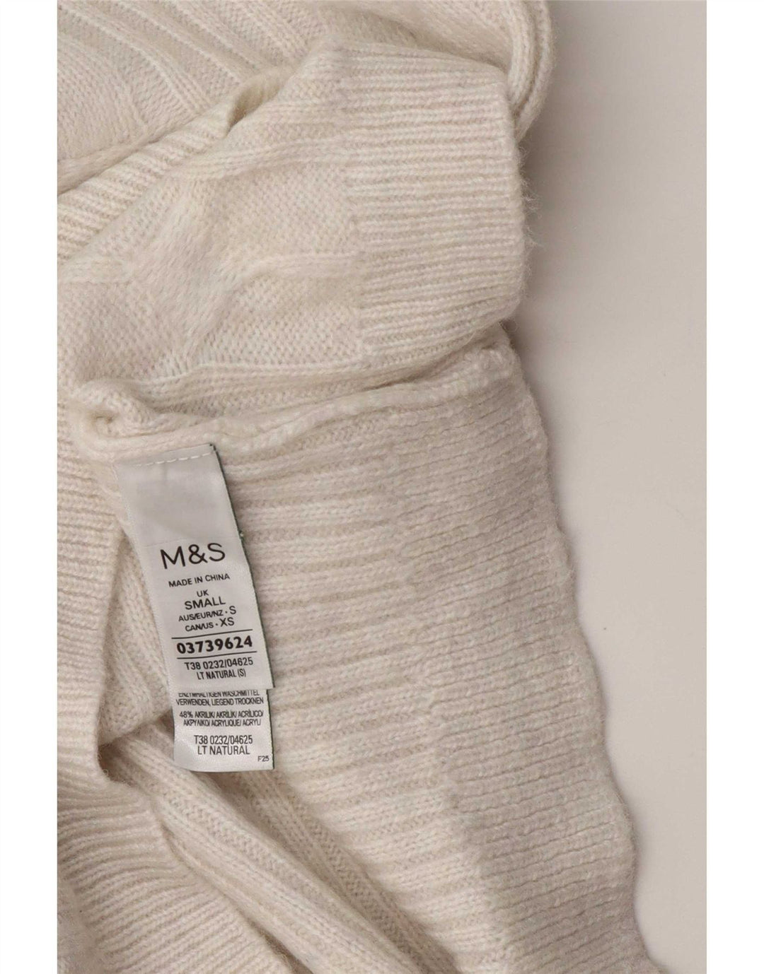 Marks & Spencer Womens Oversized Boat Neck Jumper Sweater UK 10 Small White
