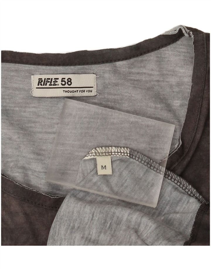 Rifle Mens Graphic T-Shirt Top Medium Grey Tie Dye