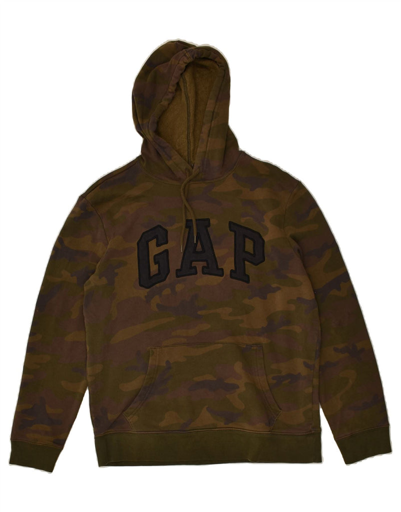 GAP Mens Graphic Hoodie Jumper Medium Khaki Camouflage Cotton | Vintage Gap | Thrift | Second-Hand Gap | Used Clothing | Messina Hembry 